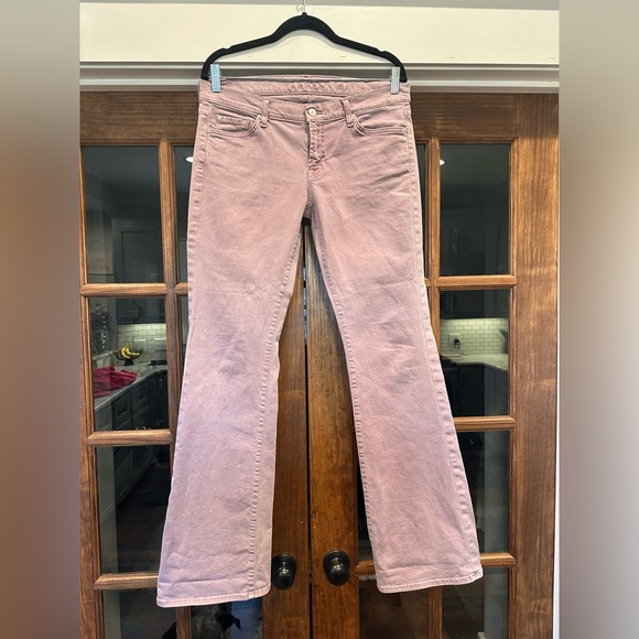 EUC 7 For All Mankind Size‎ 30 Women's Lilac Pink Flare Jeans - Picture 1 of 12